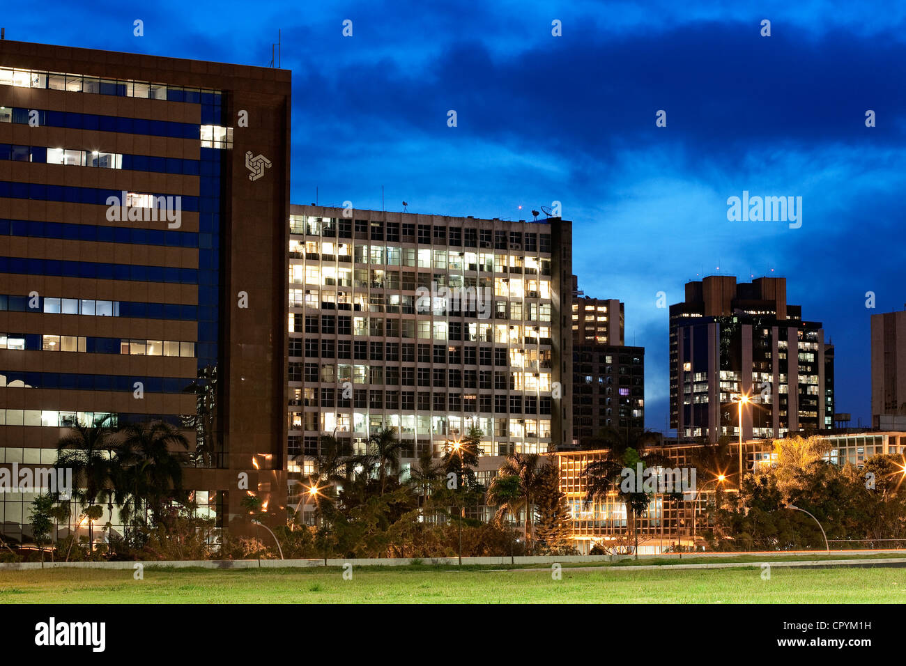 Brasilien, Brasilia, aufgeführt als Weltkulturerbe der UNESCO, Bürogebäude Stockfoto