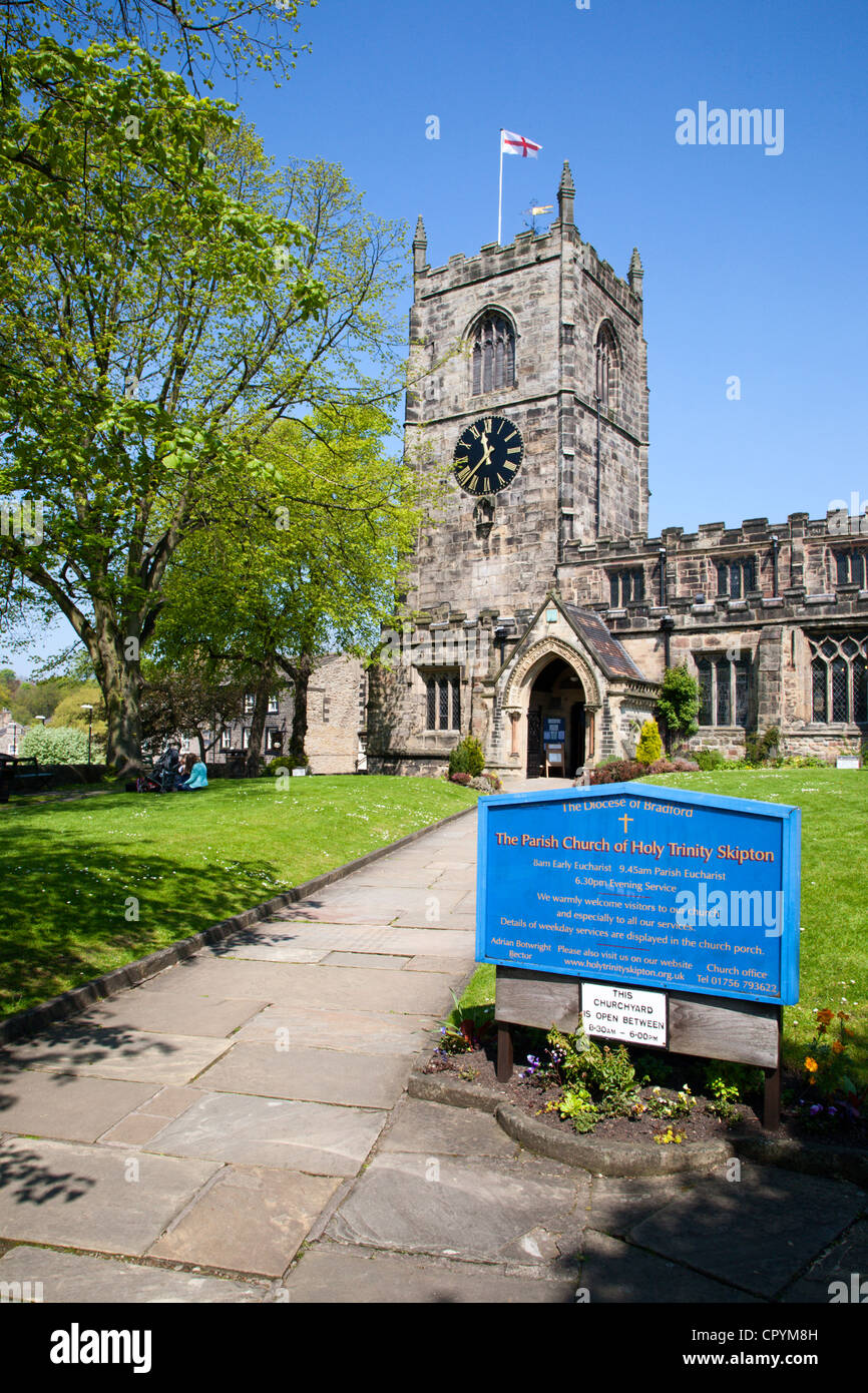 Pfarrkirche der Heiligen Dreifaltigkeit Skipton North Yorkshire England Stockfoto