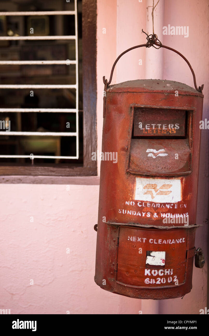 Indien, Bundesstaat Kerala, Kochi (Cochin), alten Briefkasten Stockfoto