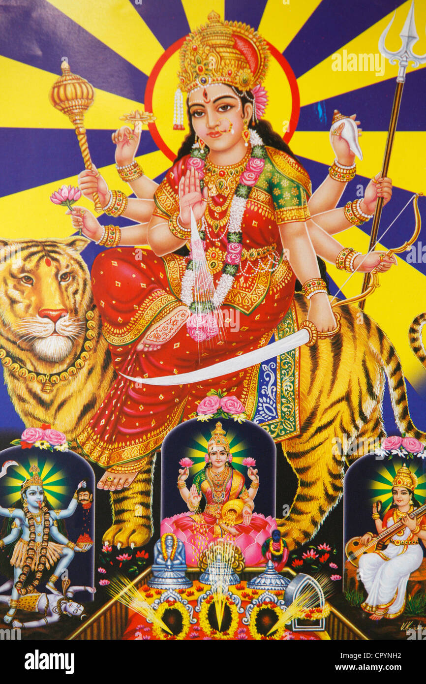 Bild der Hindu-Göttin Durga, Indien, Asien Stockfoto
