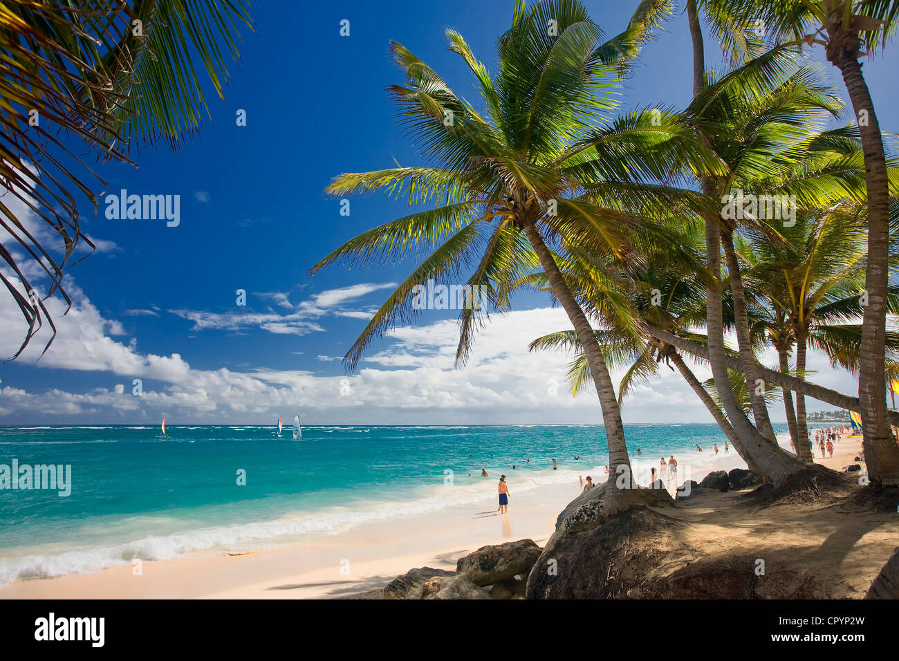 Dominikanische Republik, Provinz La Altagracia, Punta Cana, Playa Bavaro Stockfoto