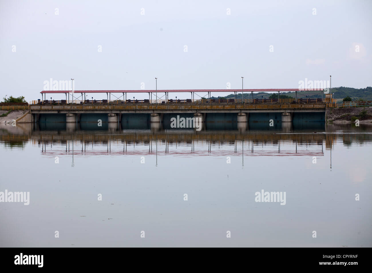 Kerkini, See, Barriere, Wasser, Reflexion, Griechenland Stockfoto