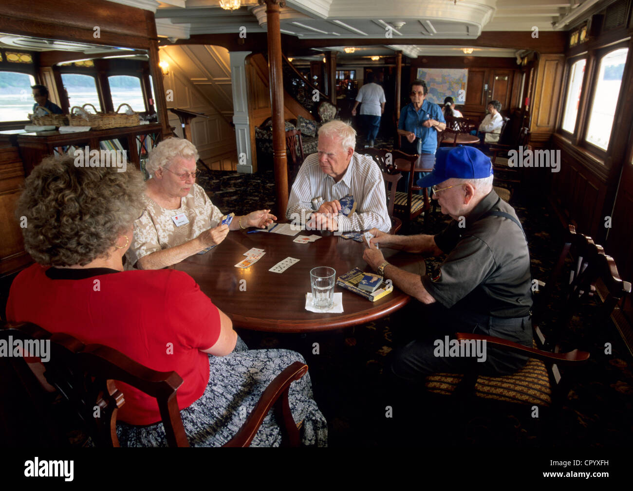 Vereinigten Staaten aufgeführt Kartenspiel auf dem Sternwheel-Boot Delta Queen historisches Denkmal auf dem Mississippi Stockfoto