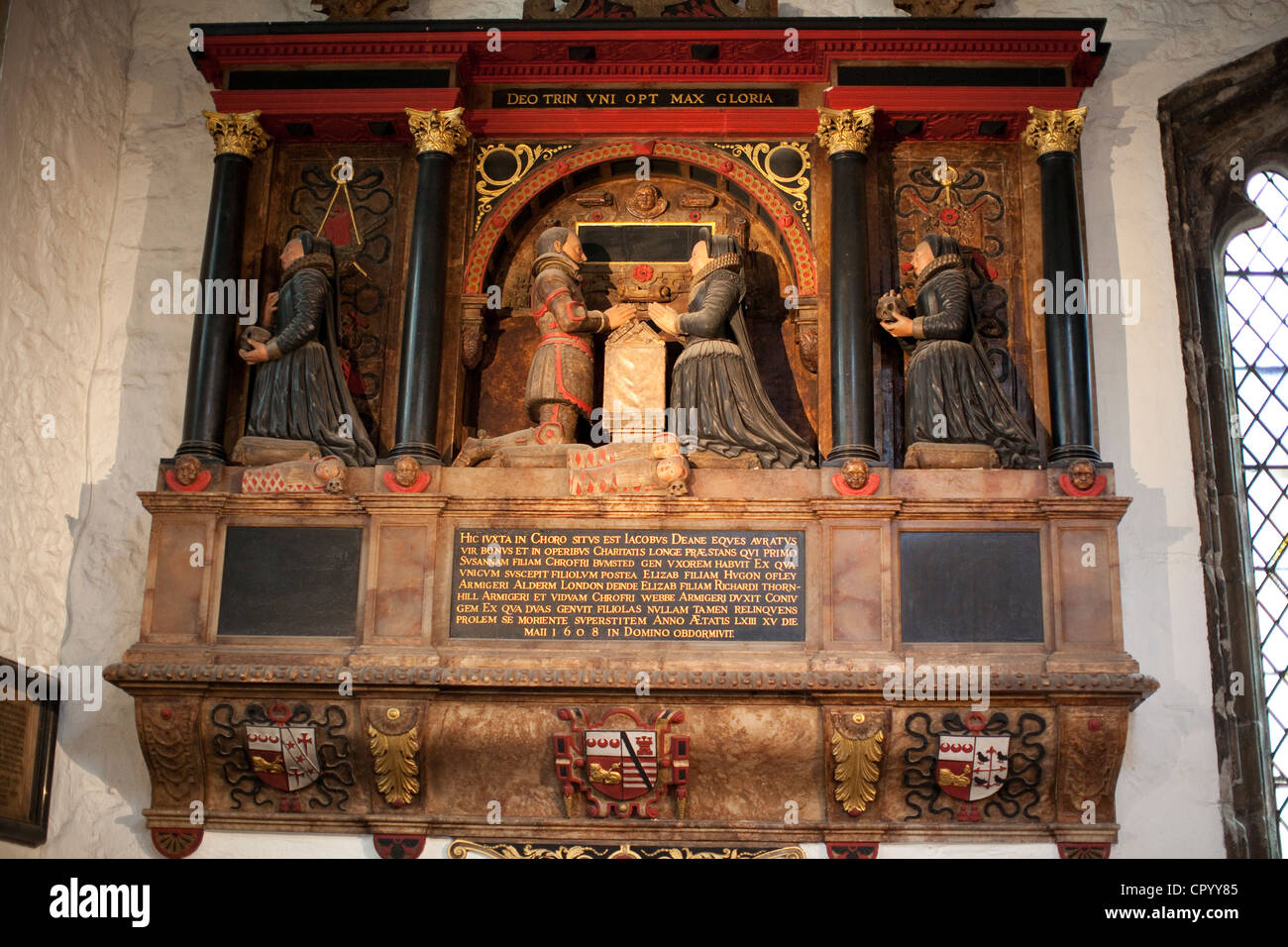 James Deane Memorial am St Saviour Chruch Hart Street, City of London, Vereinigtes Königreich Stockfoto