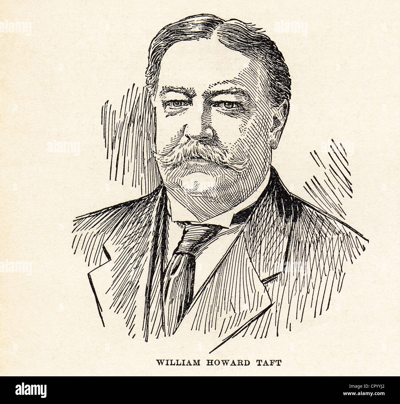 Vintage Gravur der Taft, US-amerikanischer Präsident Stockfoto