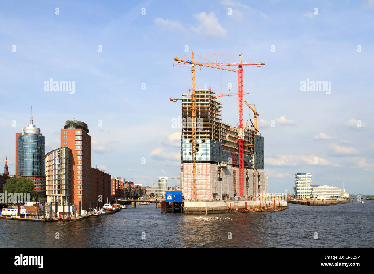 HafenCity mit der Baustelle der Elbphilharmonie, Hamburg, Deutschland, Europa Stockfoto