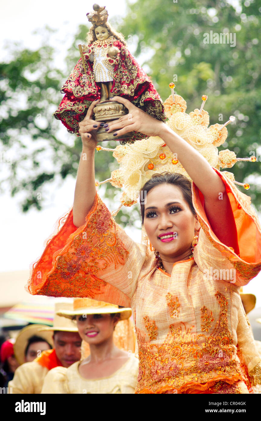 Sinulog Festival in Cebu, Philippinen, eine jährliche Feierlichkeiten mit Fiesta in der Stadt. Foto ist auf 2012 aufgenommen. Stockfoto