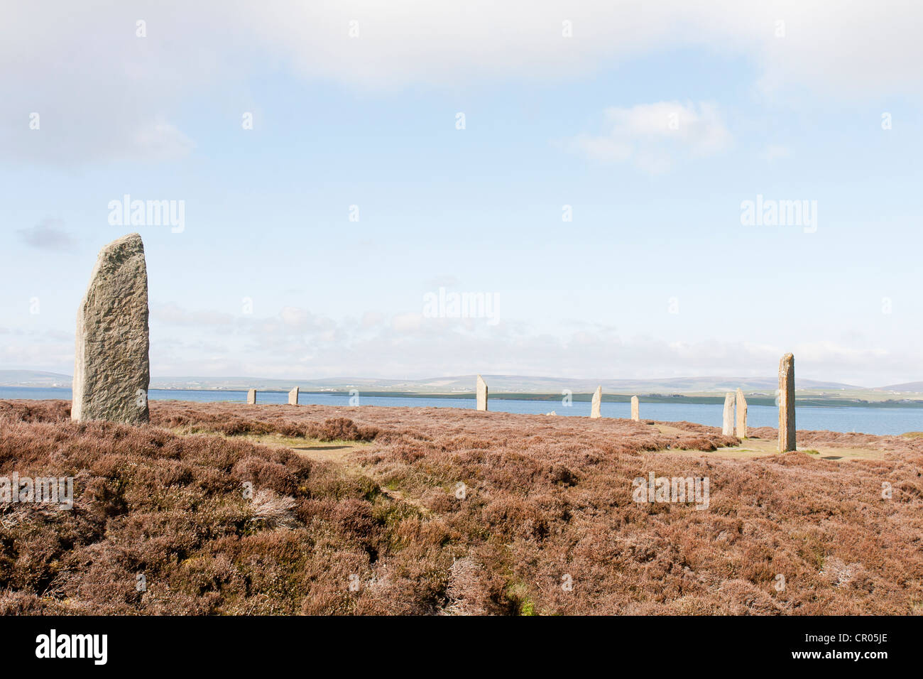 Der Ring of Brodgar auf den Orkney-Inseln Stockfoto
