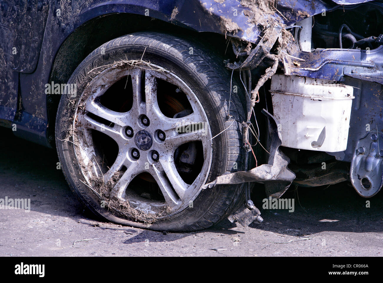 Auto in einen Unfall verwickelt Stockfoto