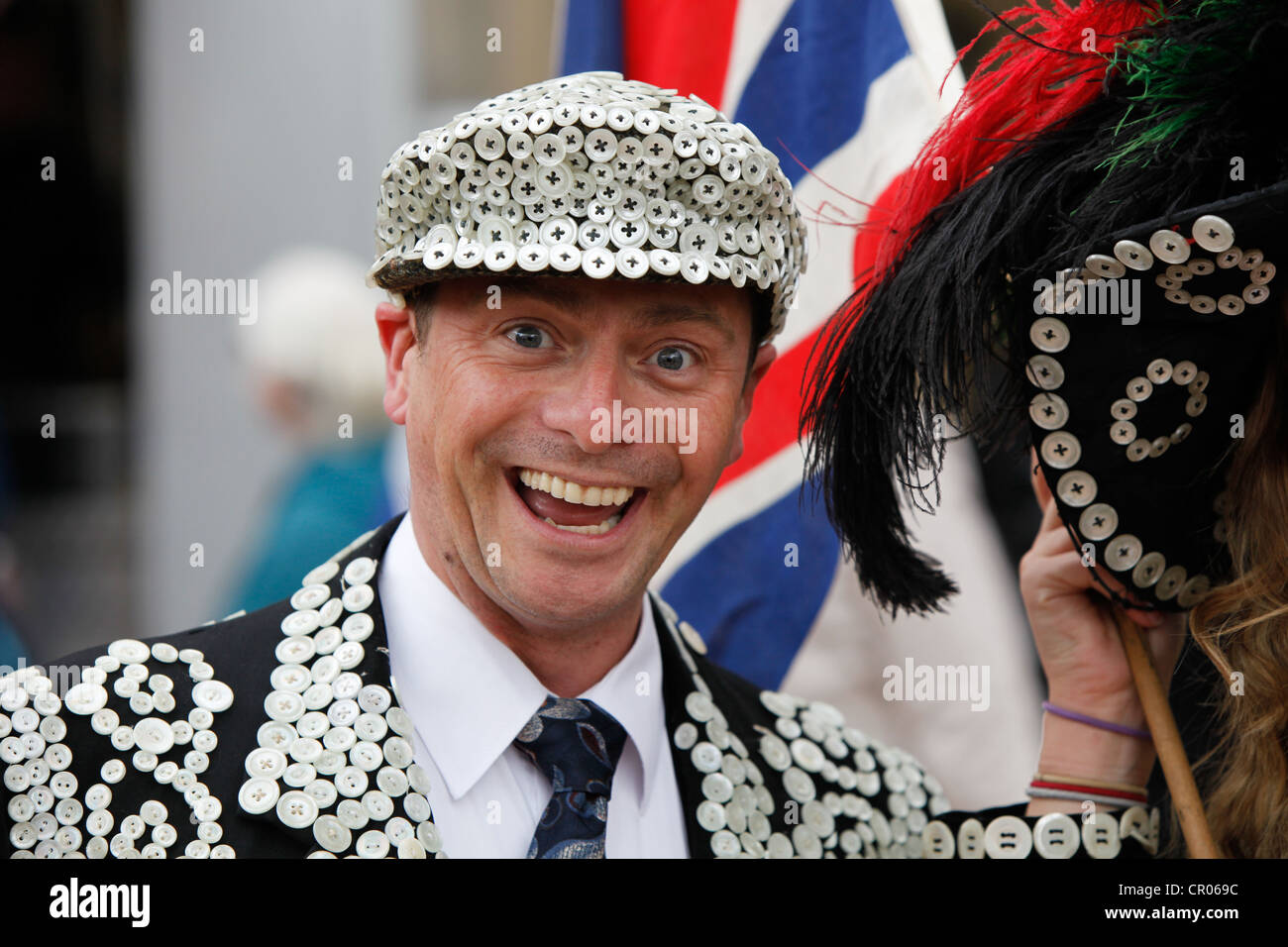 Pearly King in Birmingham Stockfoto