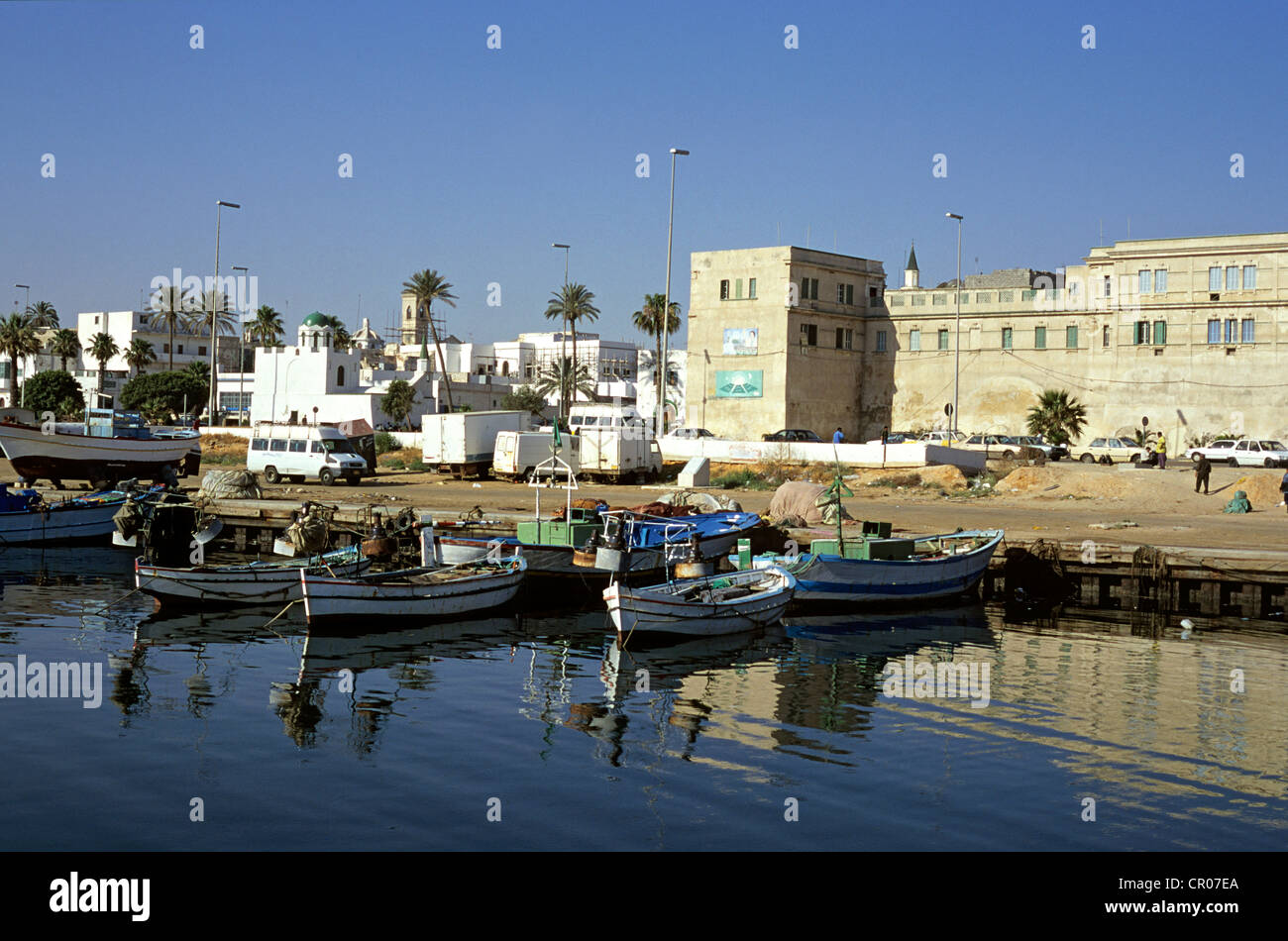 Libyen, Tripolitanien, Tripolis, am Hafen Stockfoto