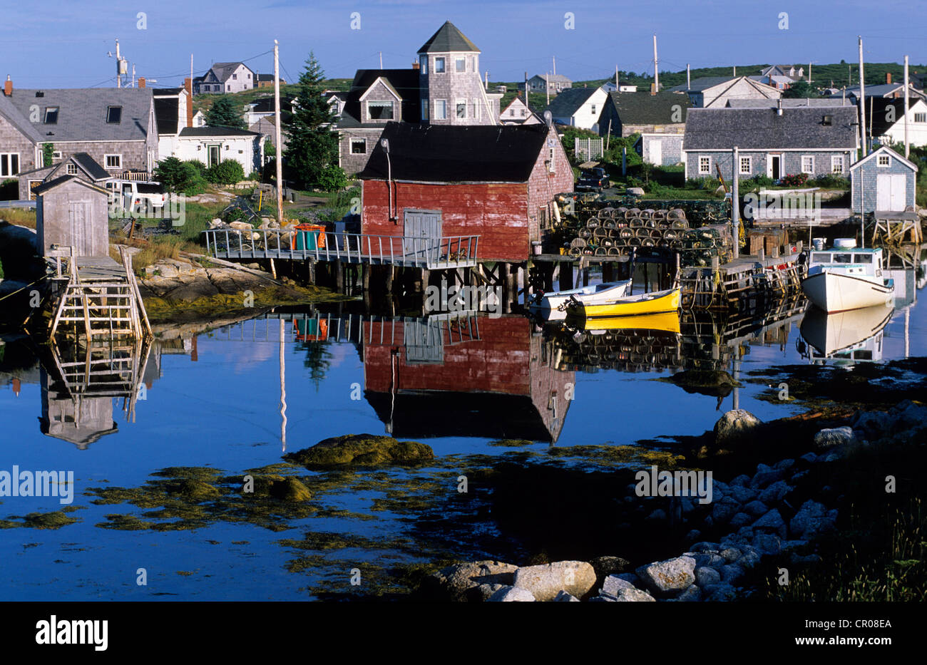 Kanada, Nova Scotia, die Leuchttürme Straße, Aussicht auf kleinen Hafen Stockfoto