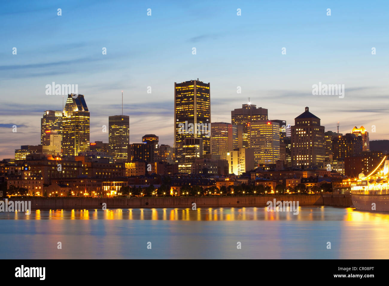 Skyline wie gesehen vom Parc de la Cité-du-Havre, Montreal, Quebec, Kanada Stockfoto