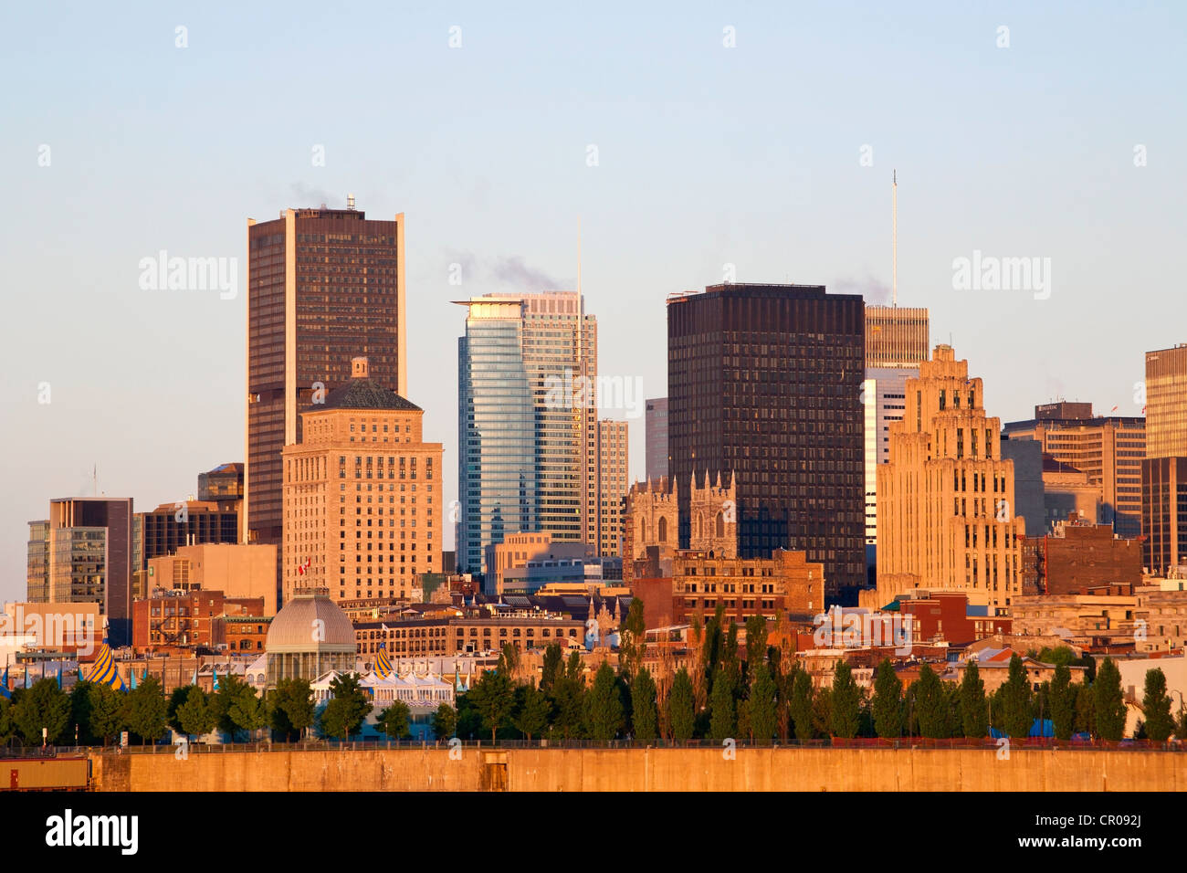 Skyline von Parc Jean Drapeau, Montreal, Quebec, Kanada Stockfoto