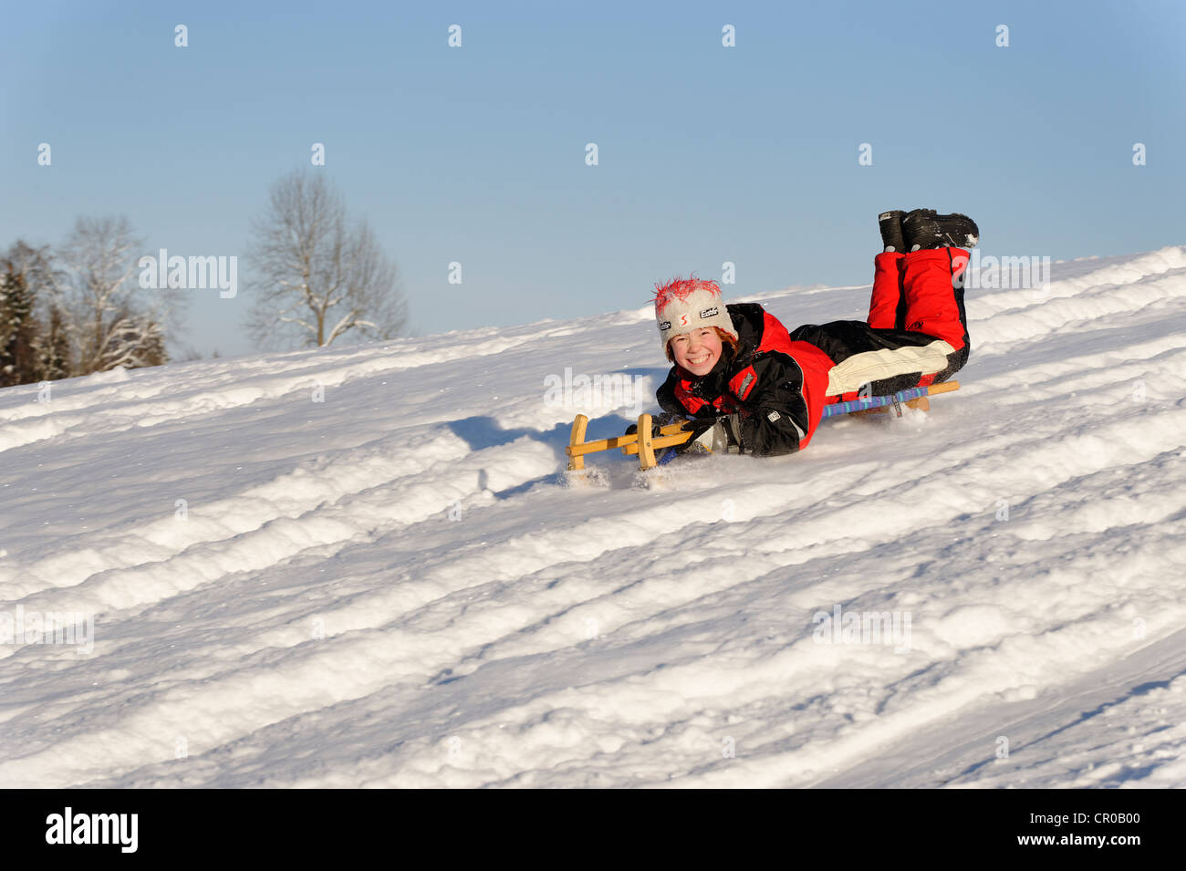 Rodeln Stockfoto