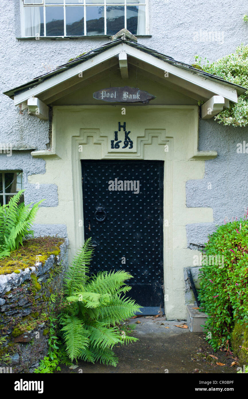 17. Jahrhundert Hütte namens Pool Bank gebauten 1693, in der Nähe von Kendal im Lake District National Park, Cumbria, England Stockfoto