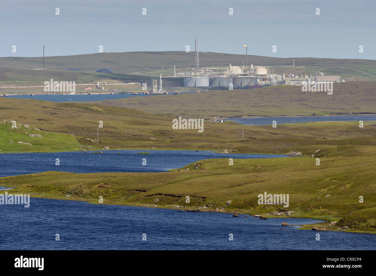 Sullom Voe Öl-terminal auf den Shetland-Inseln. Juni 2010. Stockfoto