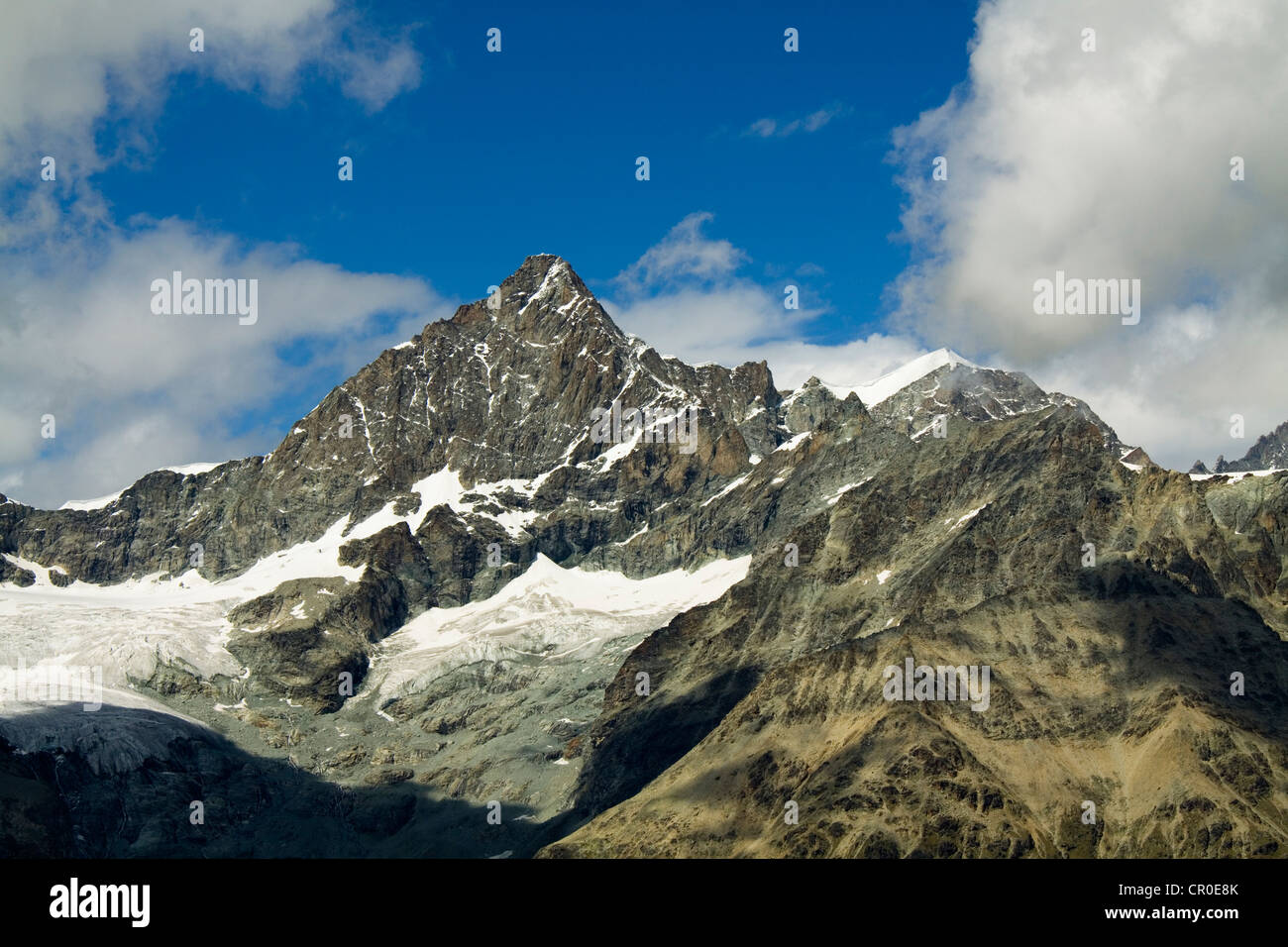 Obergabelhorn, 4000m Berge in den Schweizer Alpen Stockfoto