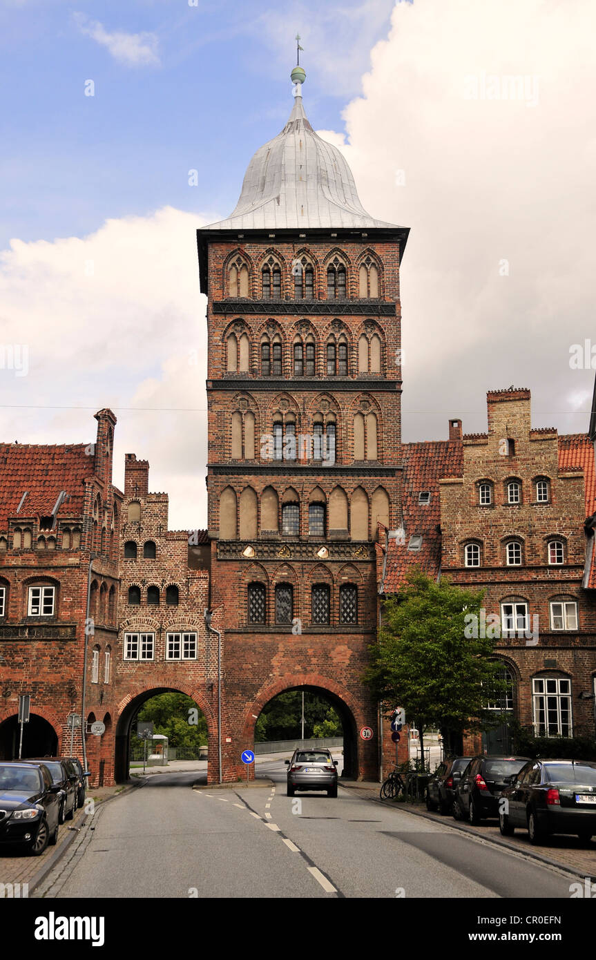 Burgtor Tor Turm, Lübeck, Schleswig-Holstein, Deutschland, Europa Stockfoto