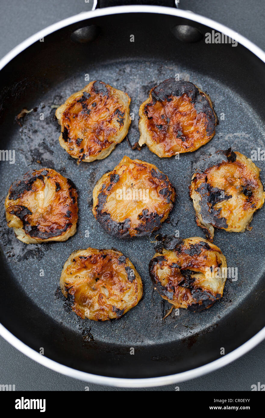 Frittierte Bananenscheiben Stockfoto