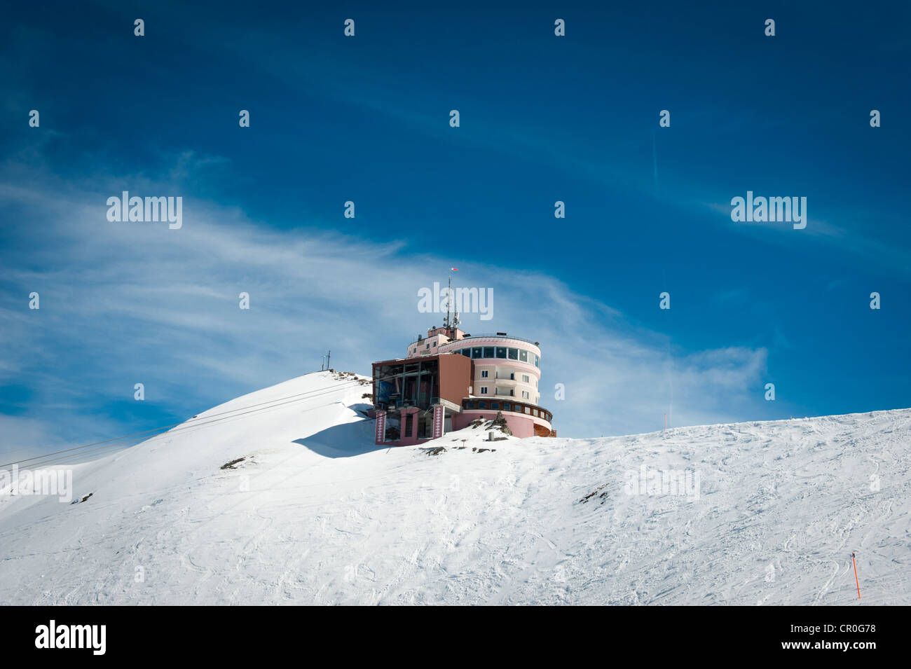 Bergstation der Bahn nach Mt. Jakobshorn, Davos, Prättigau, Schweiz, Europa Stockfoto