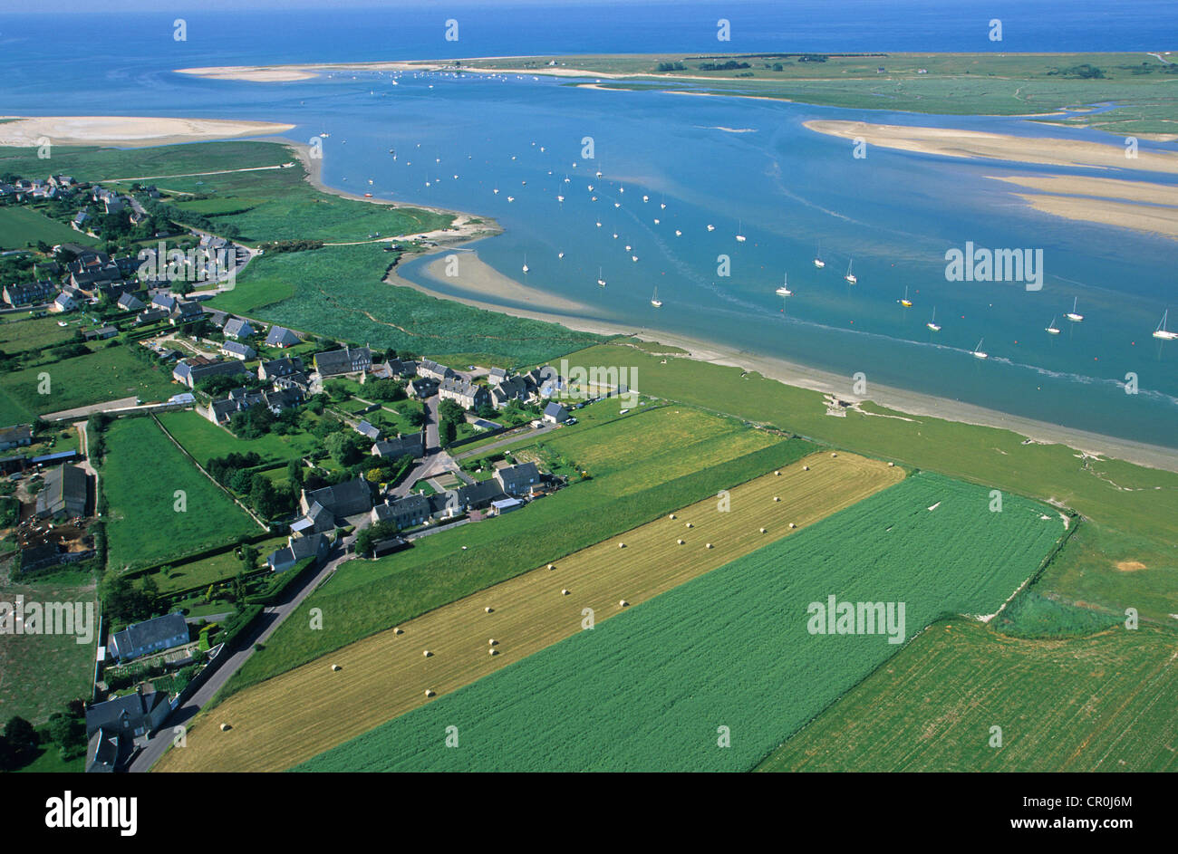 Frankreich, Manche, North Granville, in der Nähe von Pointe d ' Agon (Luftbild) Stockfoto