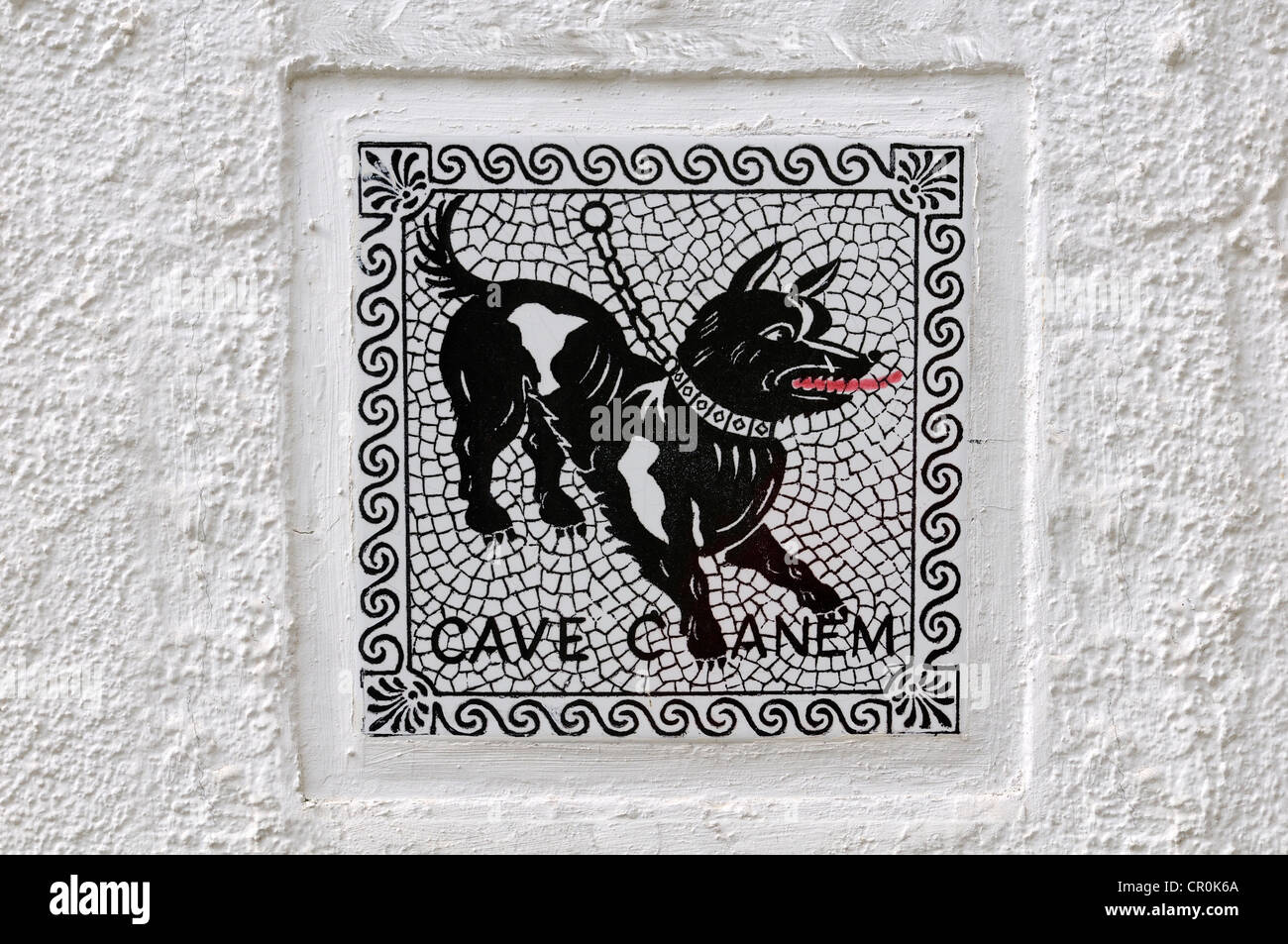 Warnschild, Cave Canem, Hüte dich vor dem Hund, Lago Maggiore, Schweiz,  Europa Stockfotografie - Alamy