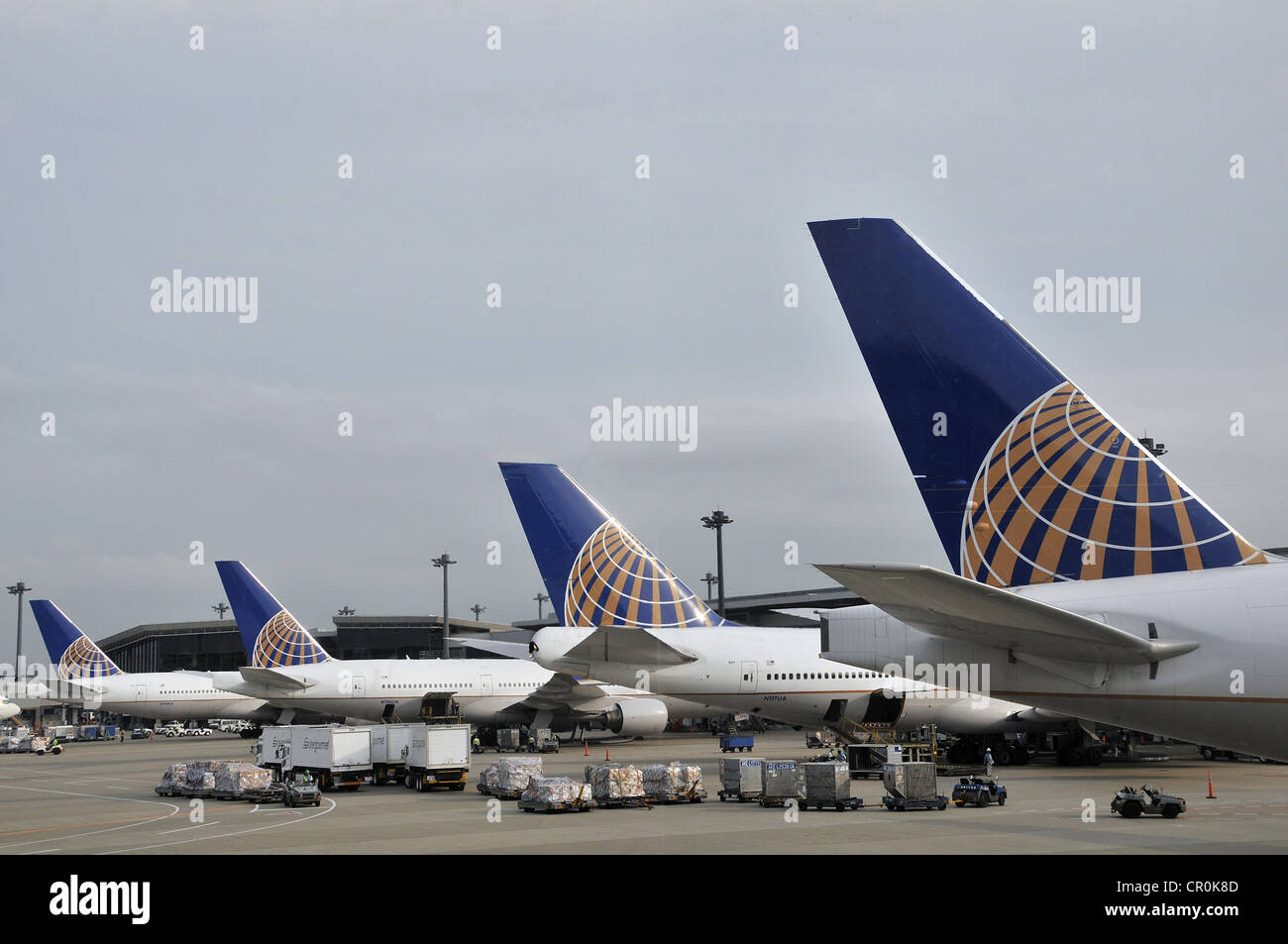 United Airlines Flugzeuge internationalen Flughafen Tokio-Narita, Japan Stockfoto
