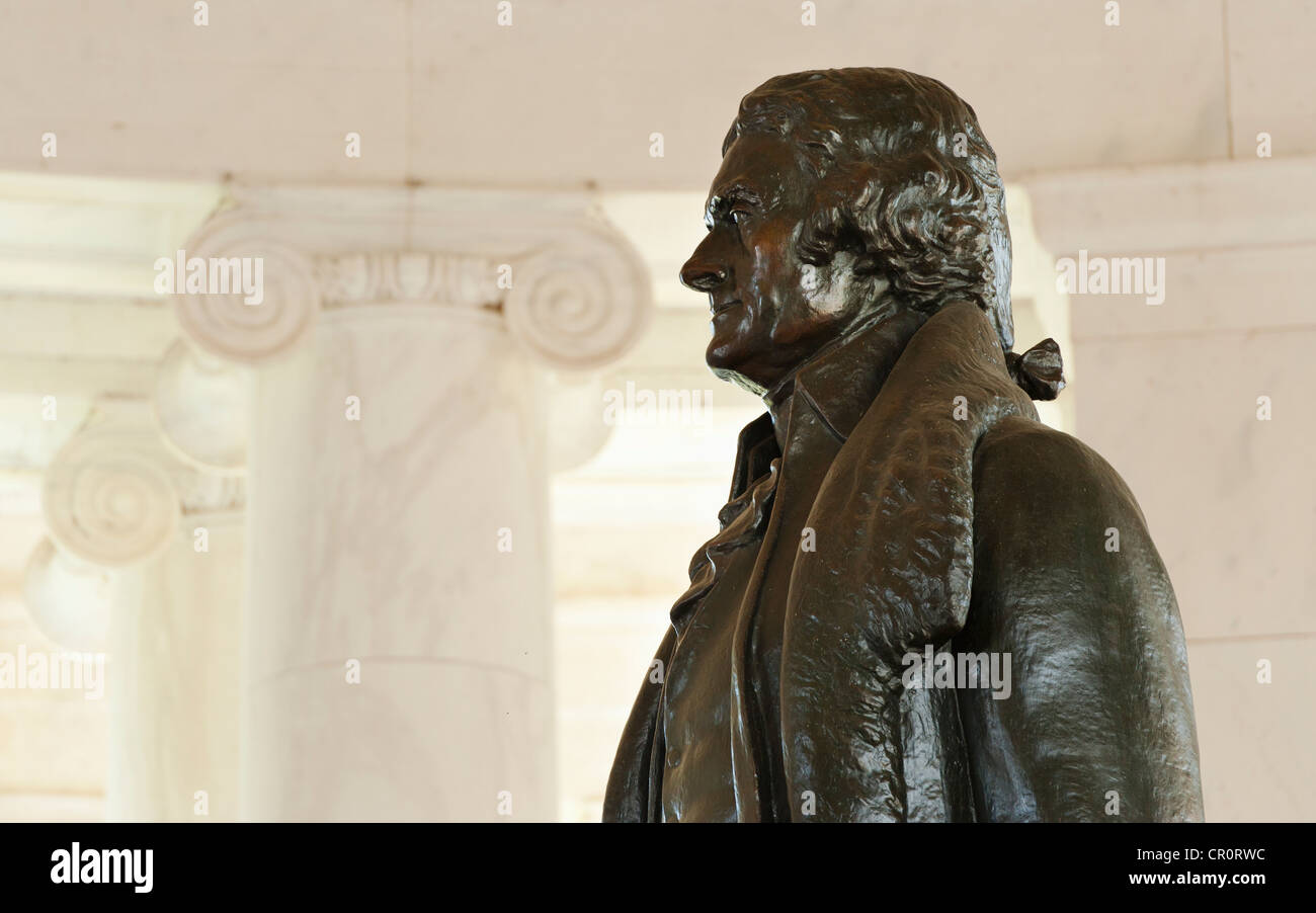 USA, Washington DC, Jefferson Memorial, Großaufnahme der Statue Stockfoto