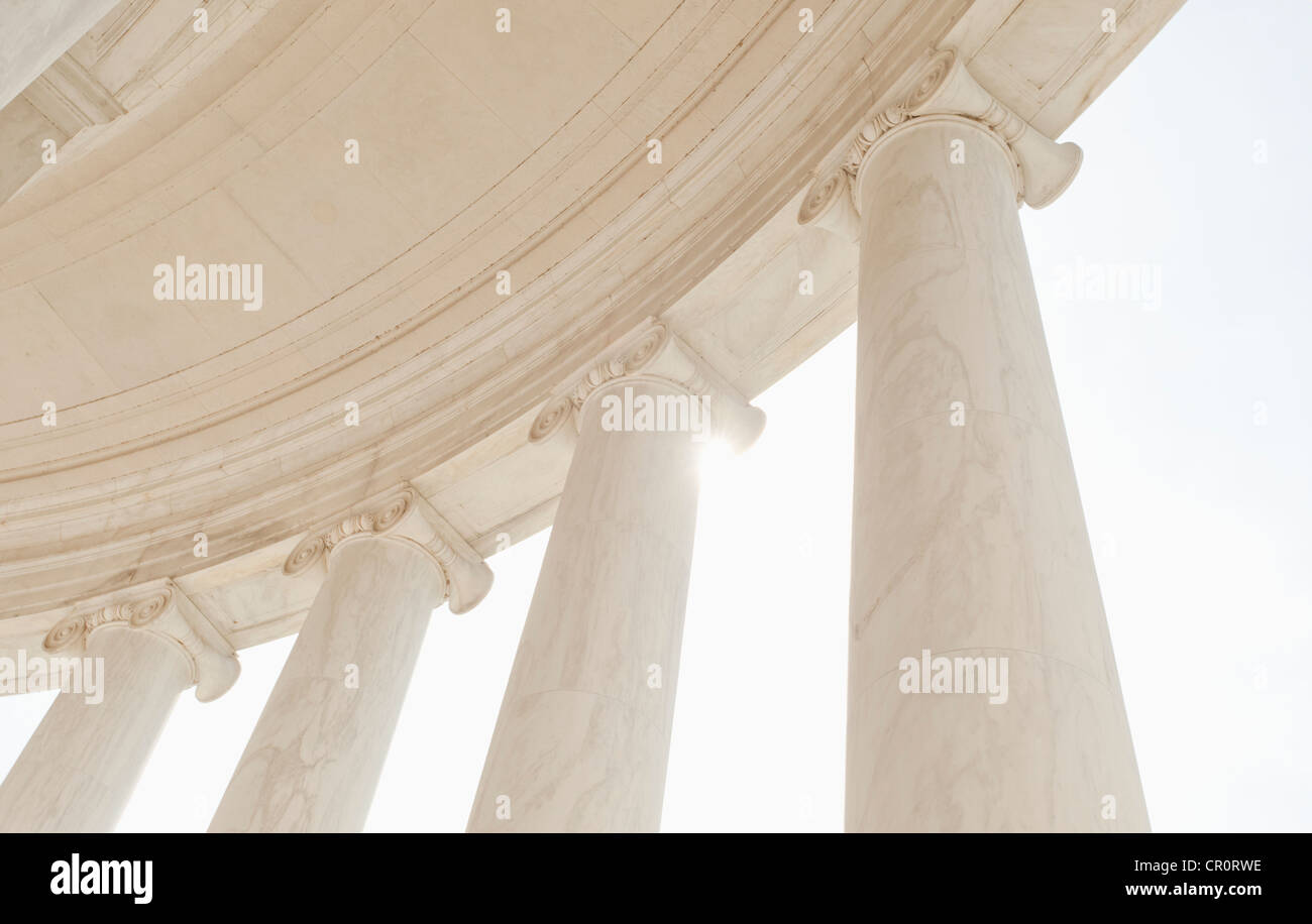 USA, Washington DC, Jefferson Memorial, Nahaufnahme von Spalten Stockfoto