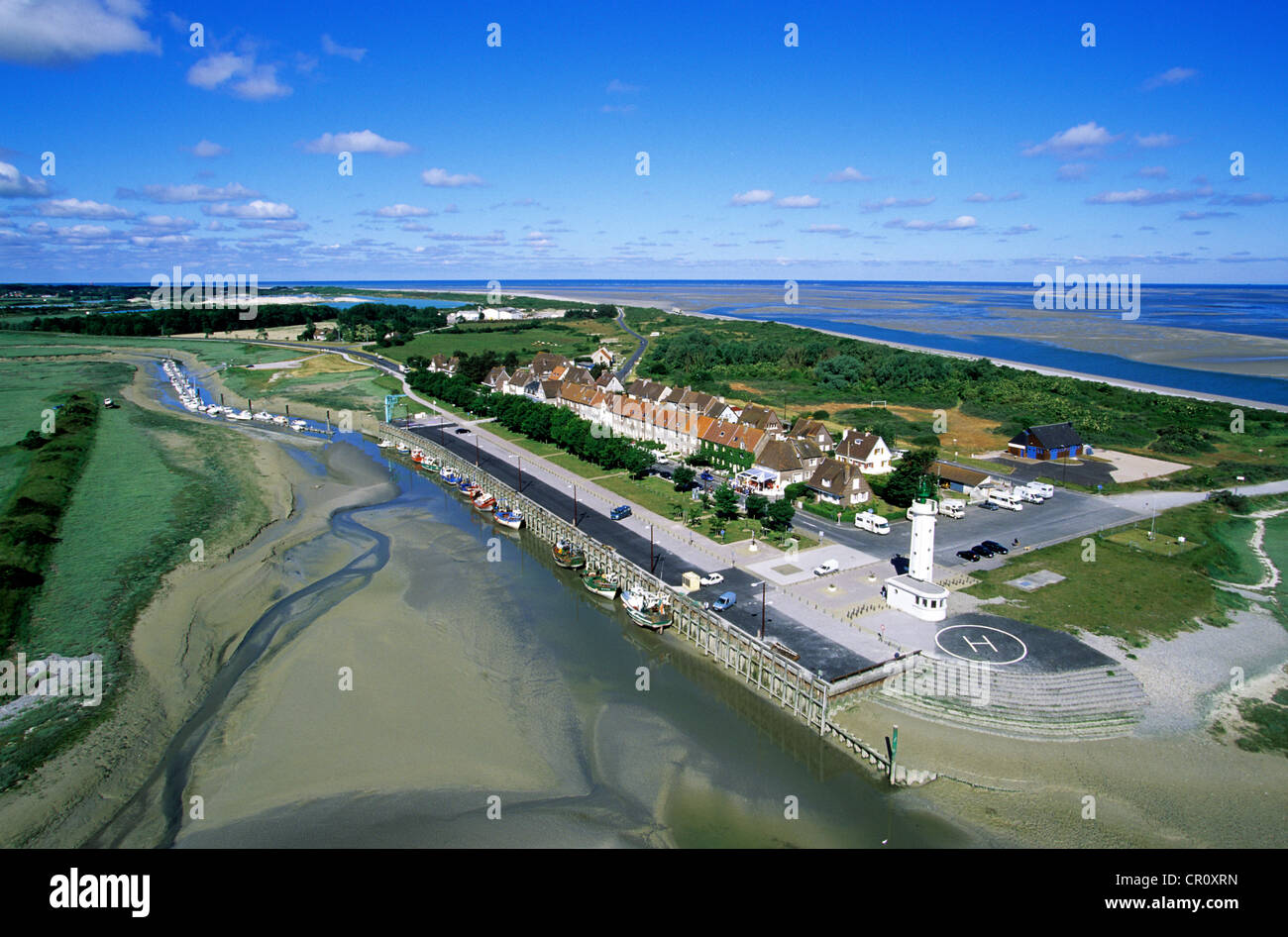 Frankreich, Somme, Baie de Somme, Le Hourdel (Luftbild) Stockfoto