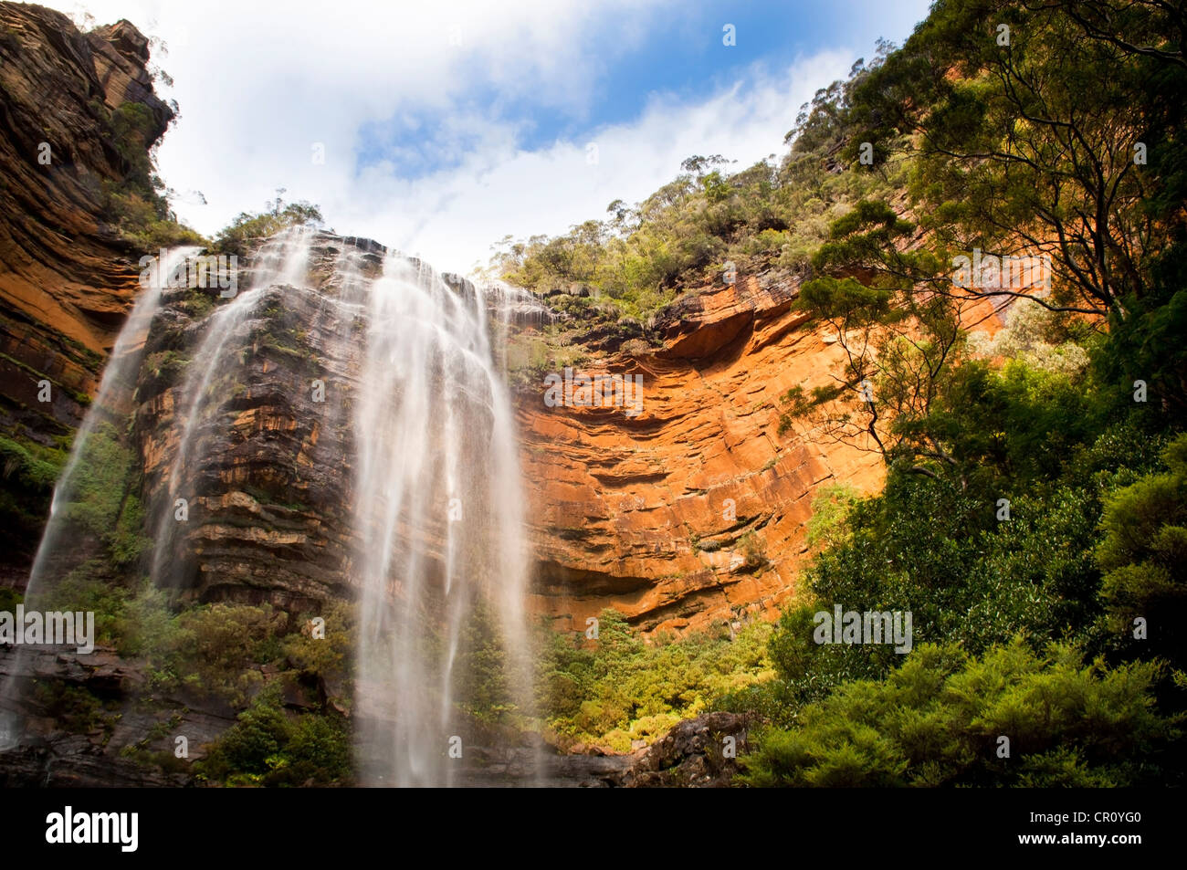 Wentworth Wände Wasserfall in Blue Mountains in der Nähe von Sydney Australien Stockfoto