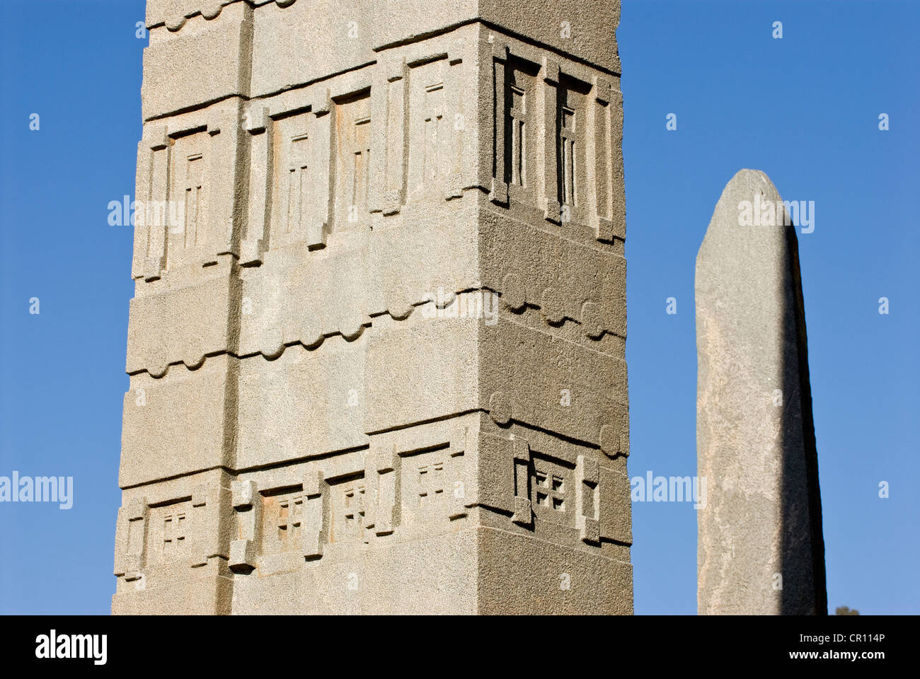 Äthiopien Tigray Region Stadt Axum Ruinen der alten Stadt Weltkulturerbe von UNESCO Stelen Feld Nordseite Stele von Stockfoto