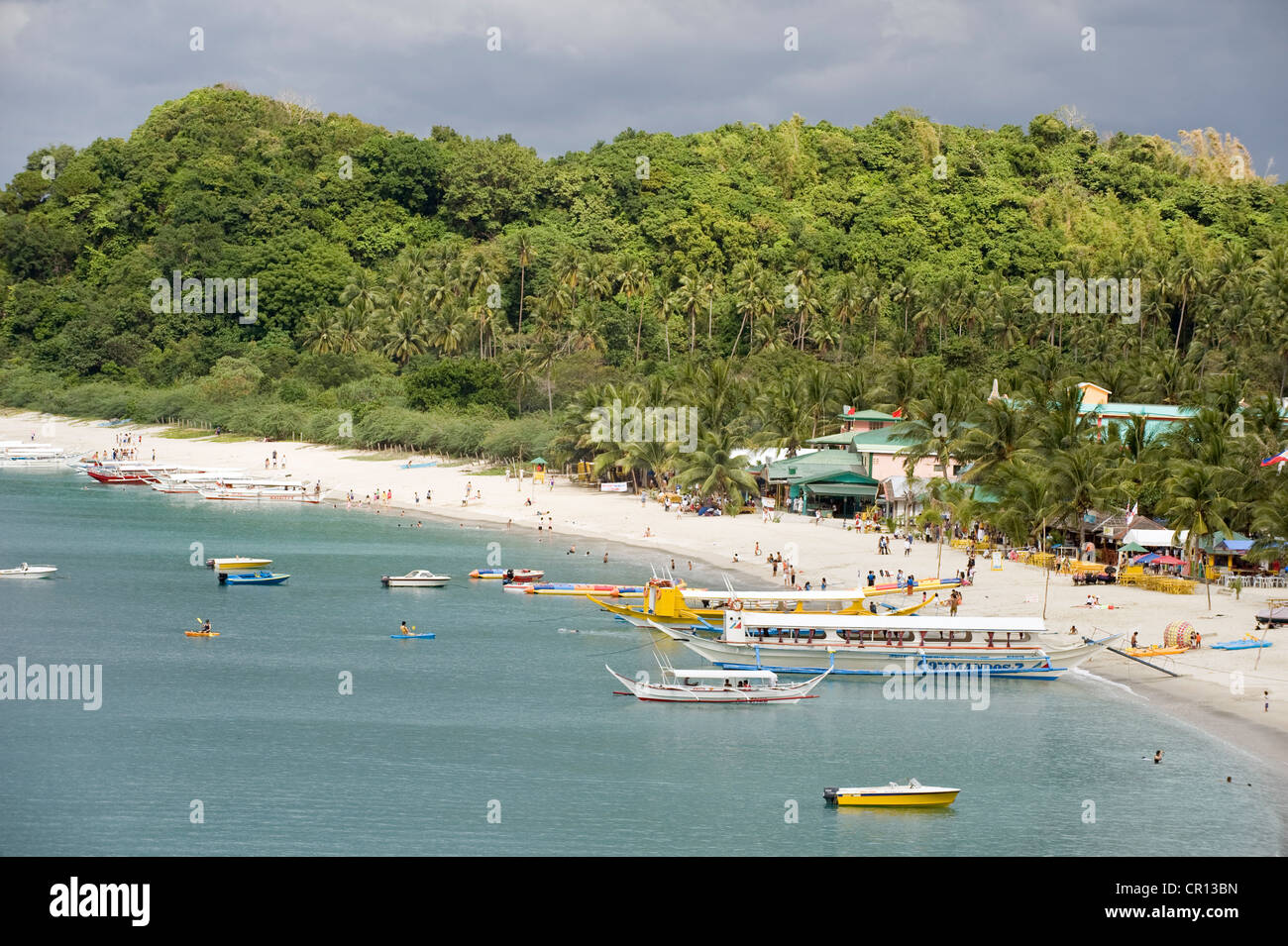 Philippinen, Insel Mindoro, Badeort Puerto Galera, White Beach Stockfoto