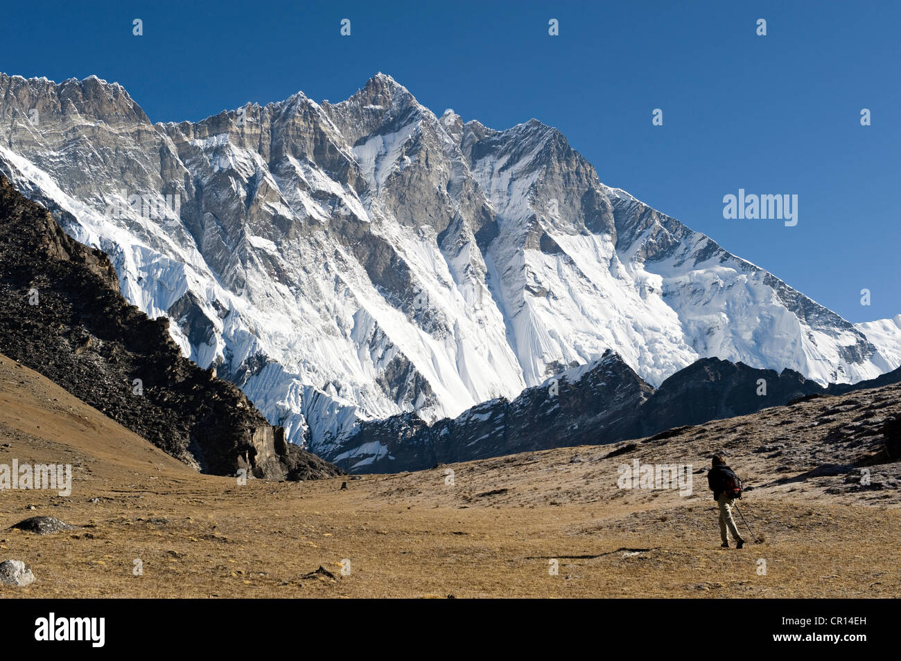 Sagarmatha Nationalpark, Nepal, Everest-Gebiet, der Lhotse (8501m), Solu Khumbu Bezirk Stockfoto