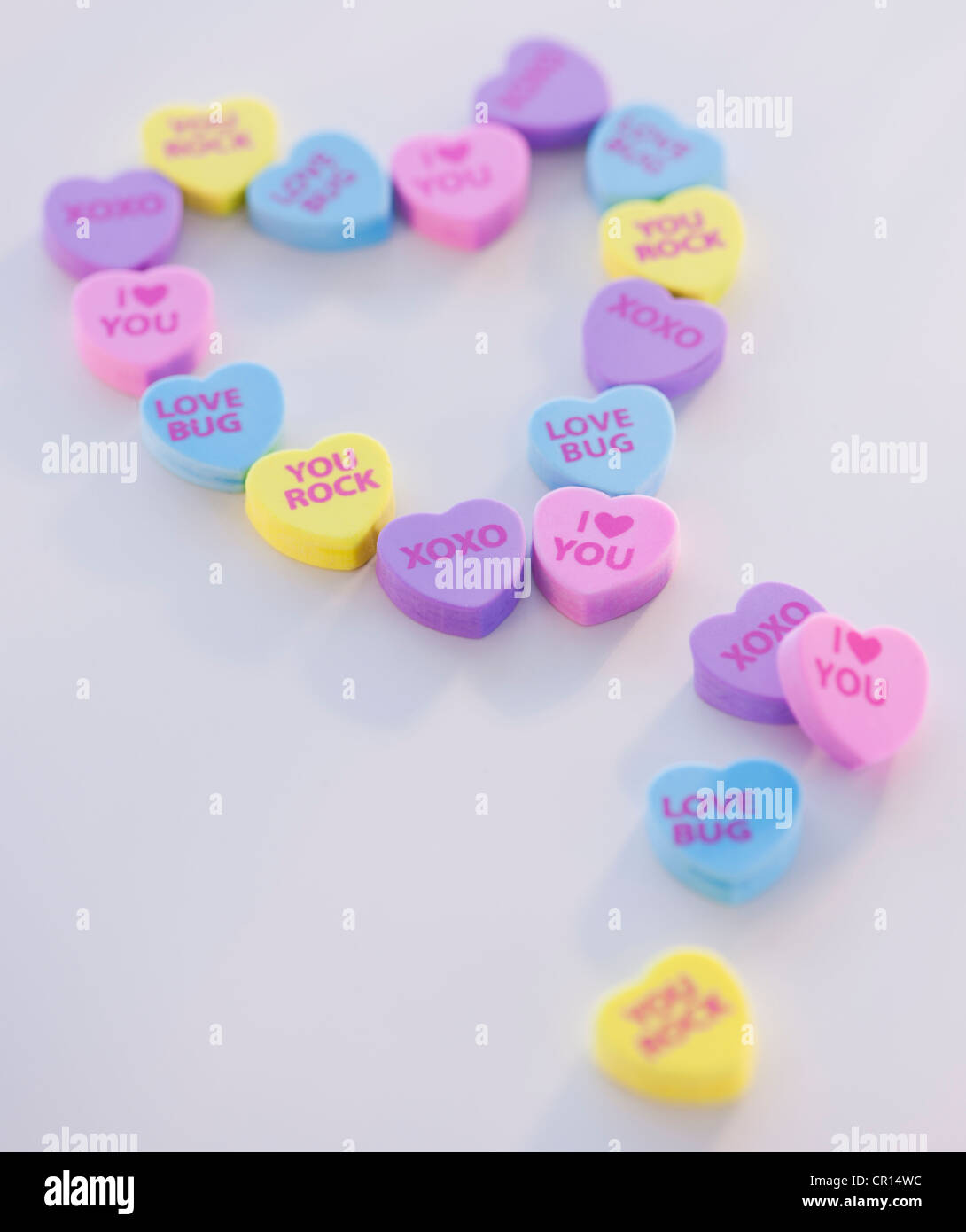 Nahaufnahme von Valentinstag Dekorationen, Studio gedreht Stockfoto