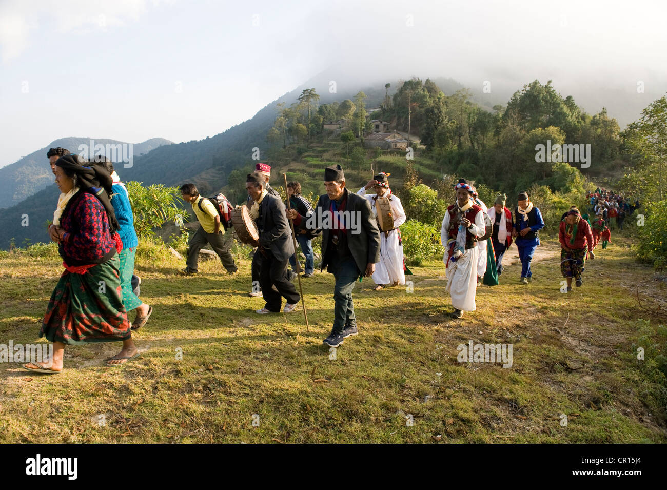Nepal, Great Himalaya Range, Helambu Gebiet, Zone Bagmati, Zeremonie der Schamanen (Medizinmänner) Stockfoto