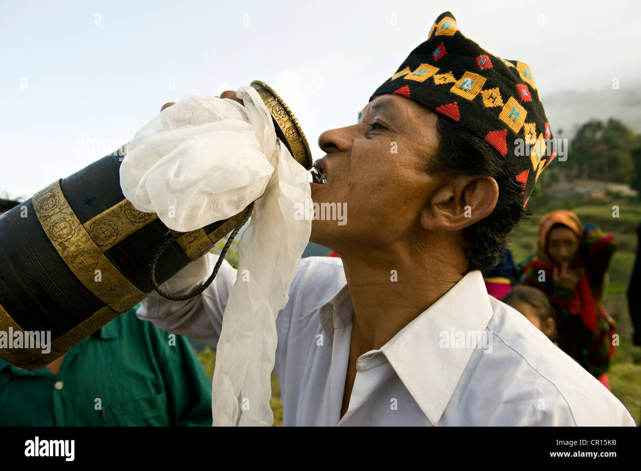 Nepal, Great Himalaya Range, Helambu Gebiet, Zone Bagmati, Zeremonie der Schamanen (Medizinmänner) Stockfoto