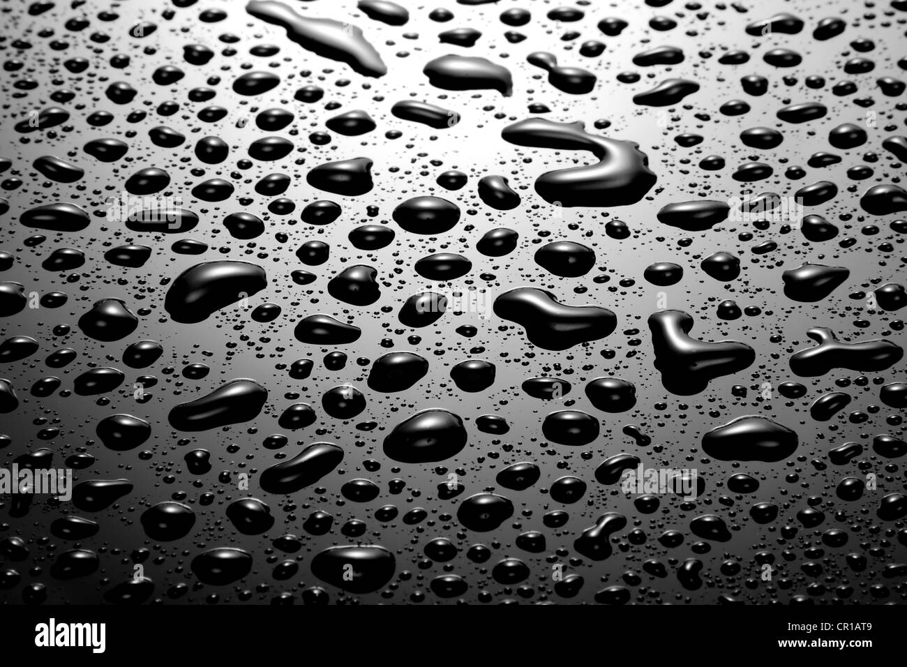 Wassertropfen auf Glas Stockfoto