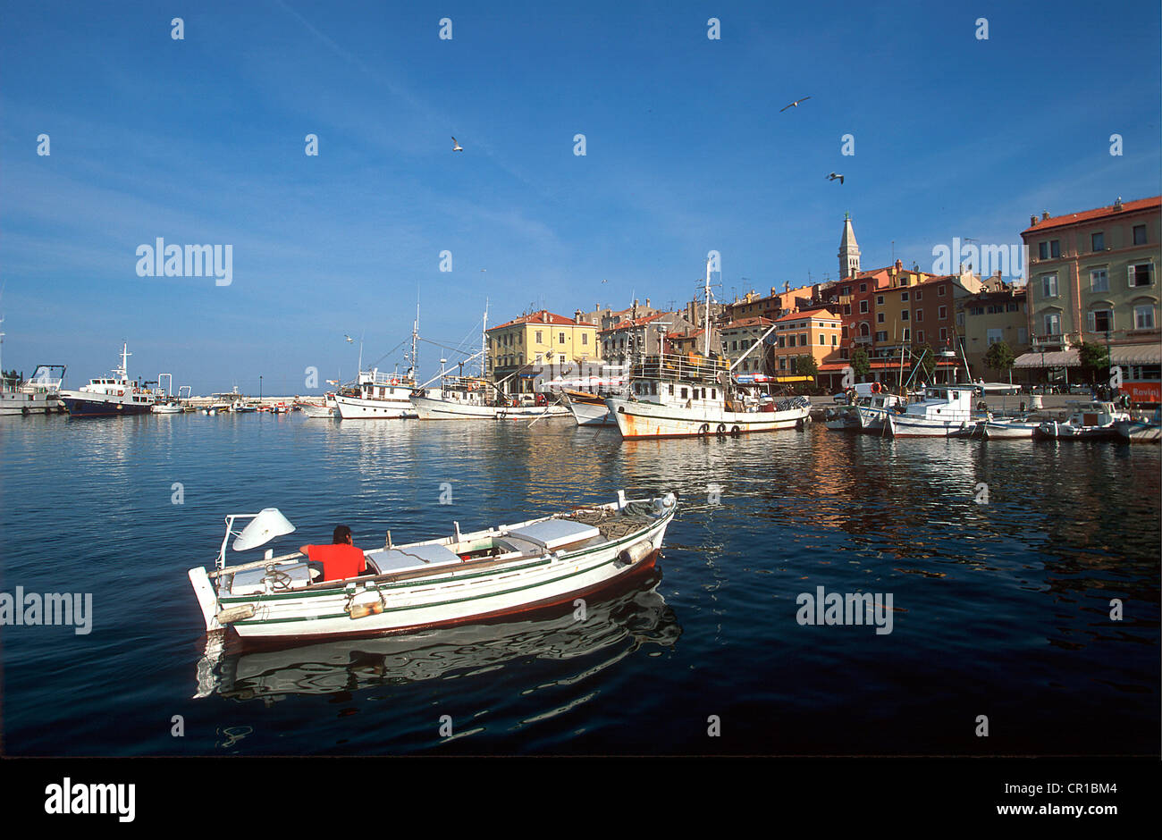 Kroatien, Istrien, Adria-Küste, Rovinj, am Hafen Stockfoto