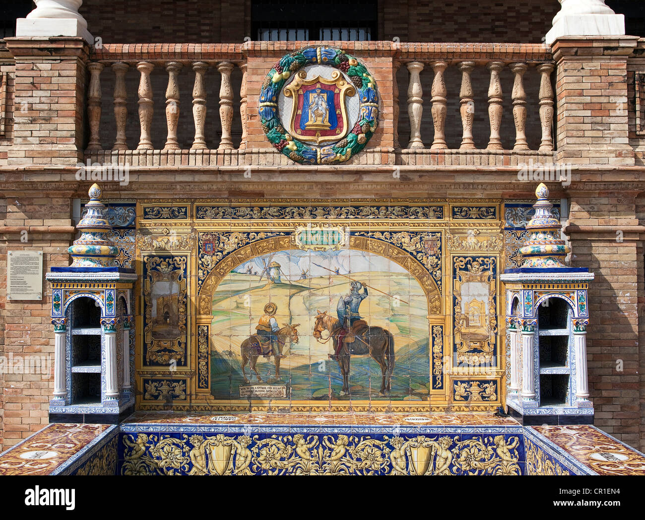Fliesen Sie Mosaik einer spanischen Provinz, Plaza de España, Sevilla, Spanien, Europa Stockfoto