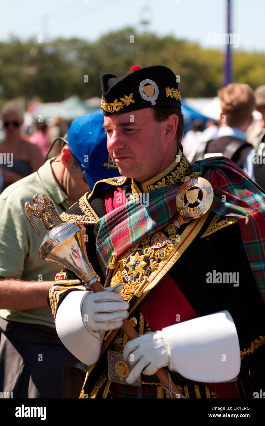 Drum Major an der schottischen Festival Orange County Fairgrounds Costa Mesa, Kalifornien. USA Stockfoto