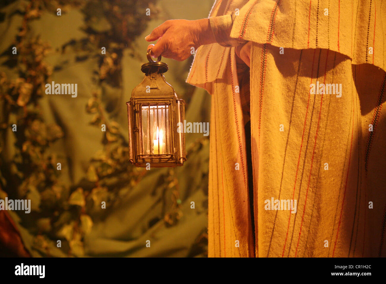 France, Vaucluse, Seguret, Alive creche for Chirstmas in the church Stockfoto