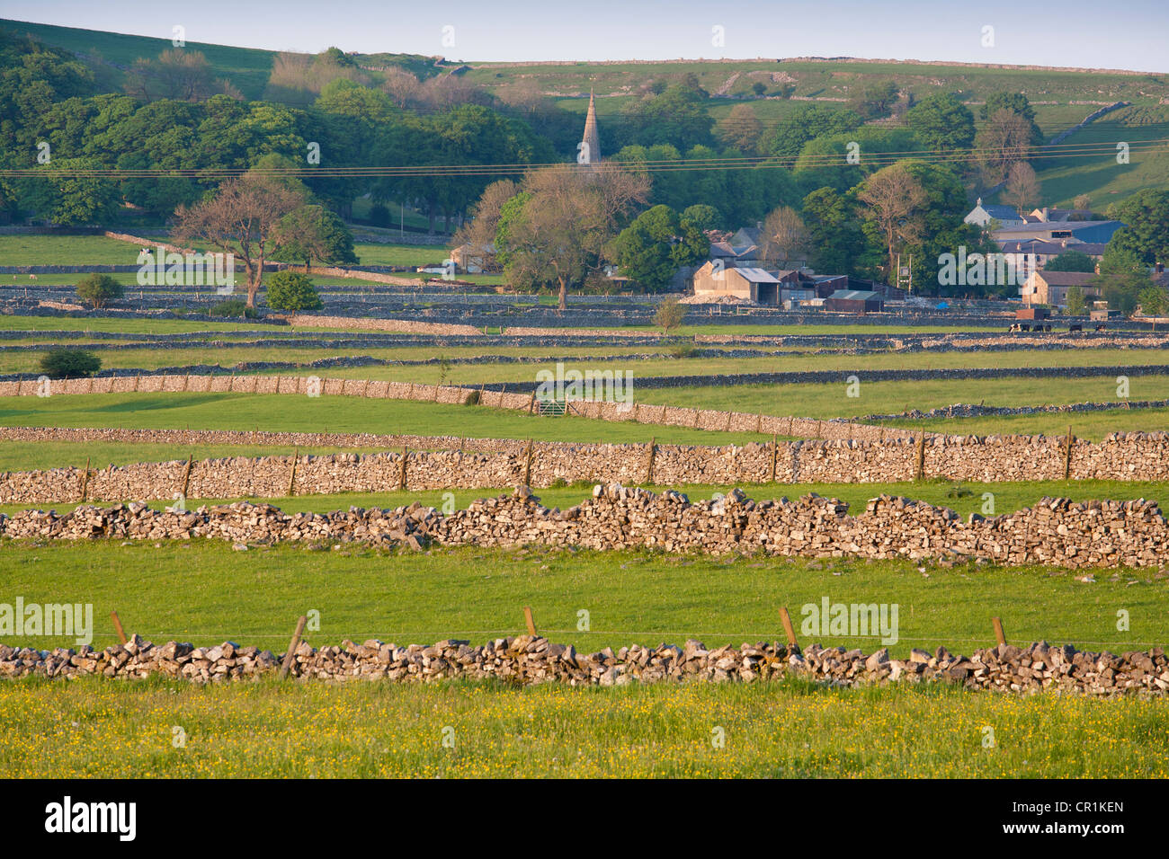 Chelmorton und seine historischen eine alte Feld System, Derbyshire, England, UK Stockfoto