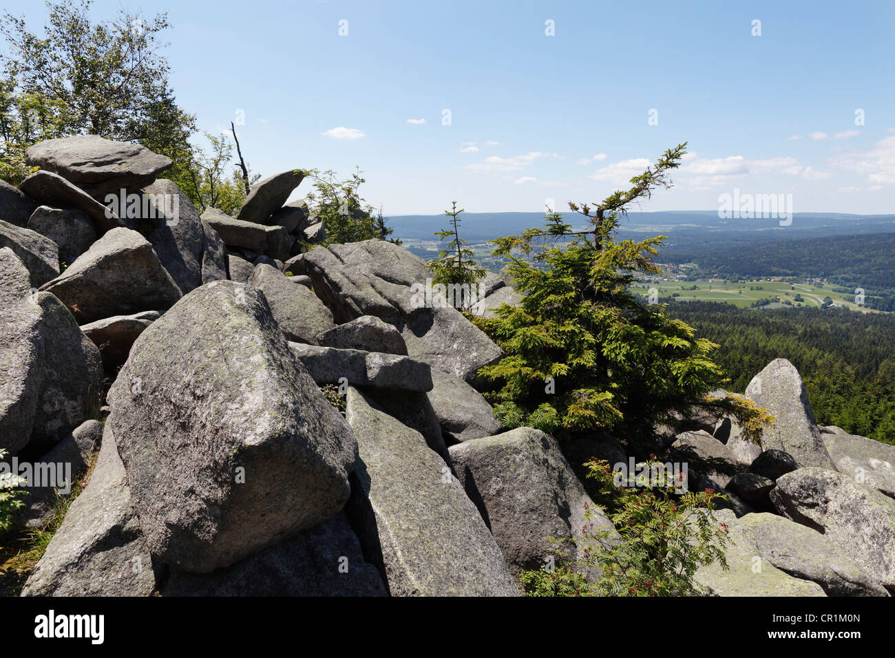 Granit-Rock-Formation, sich massiv, Fichtelgebirge Gebirge, Oberfranken, Franken, Bayern, PublicGround Stockfoto
