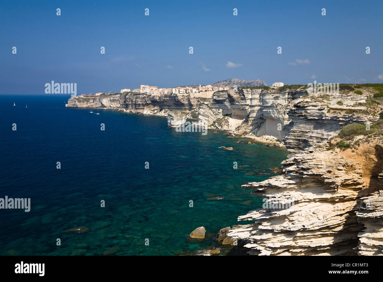 Klippen von Bonifacio, Südküste, Korsika, Frankreich, Europa Stockfoto