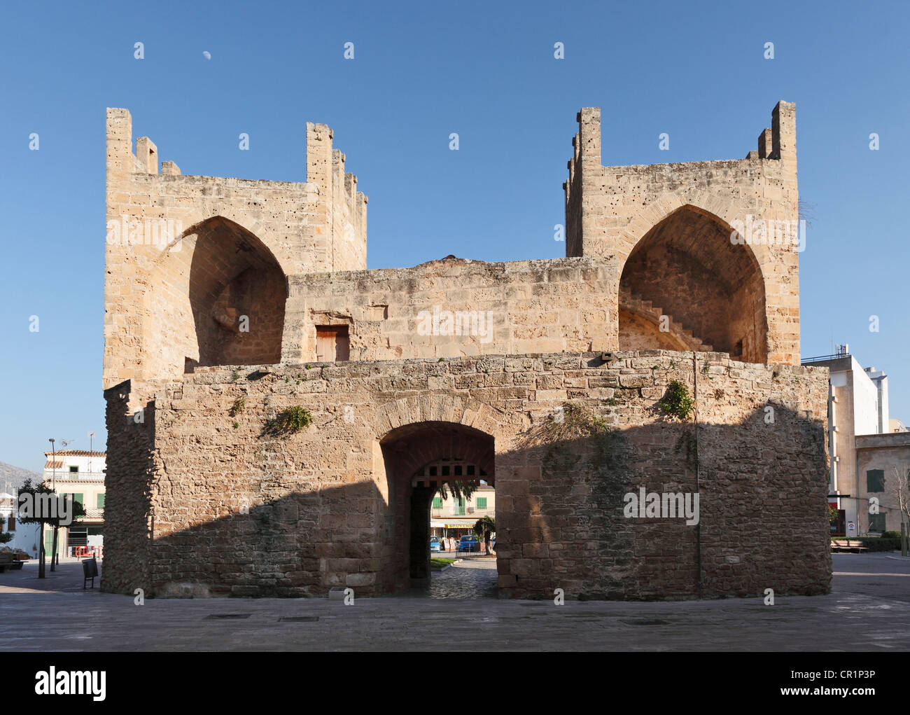 Stadttor Porta de Moll, Porta de Xara, Alcudia, Mallorca, Balearen, Spanien, Europa Stockfoto