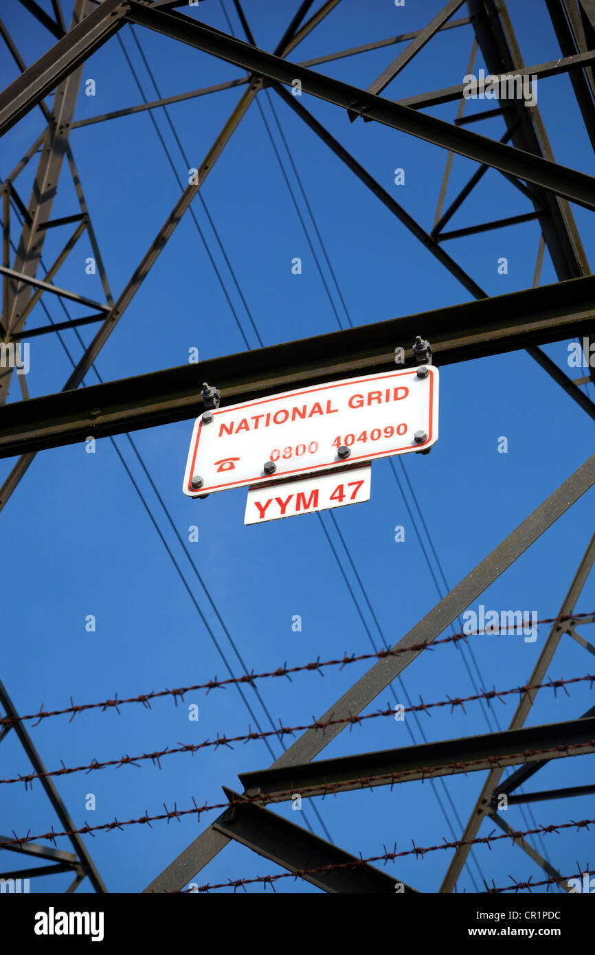National Grid Strommasten Stockfoto