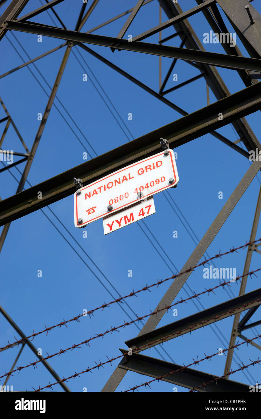 National Grid Strommasten Stockfoto