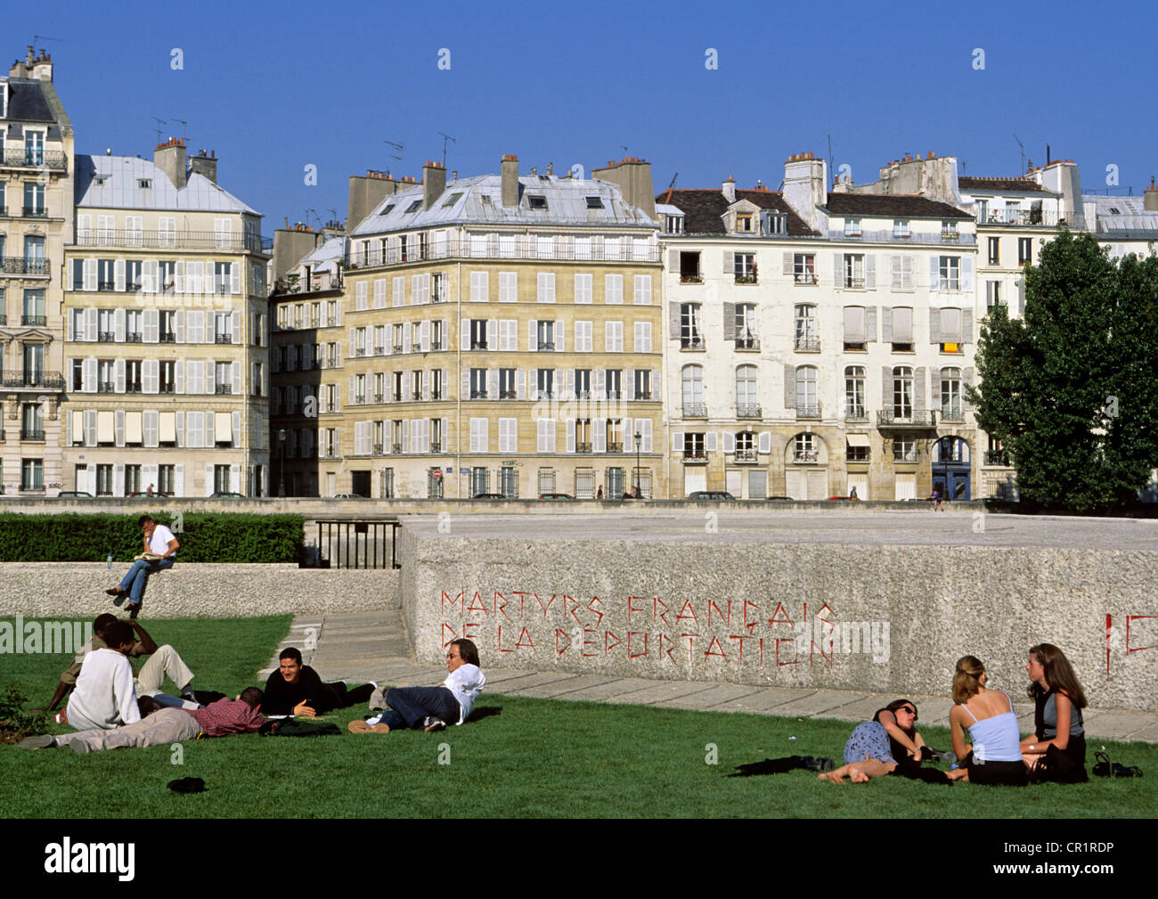 Frankreich, Paris, Ile De La Cite, der Garten vor der Märtyrer der Gedenkstätte der Deportation Stockfoto